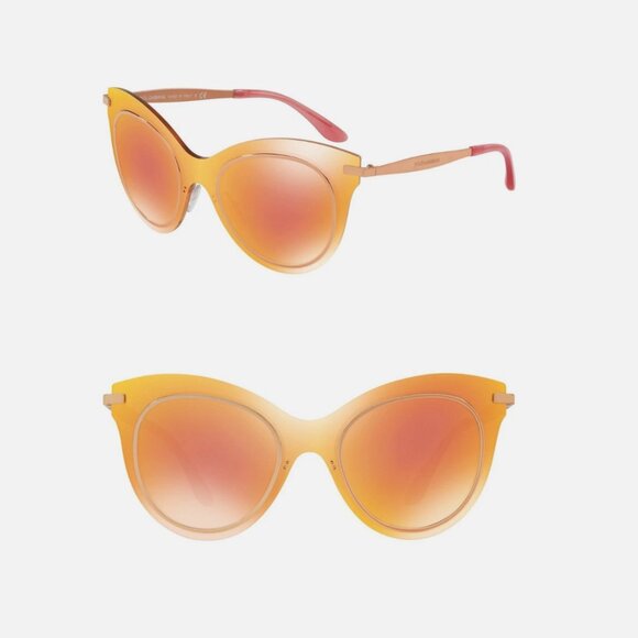 DOLCE AND GABBANA DG2172 Mirrored Cat Eye Lens Sunglasses NIB